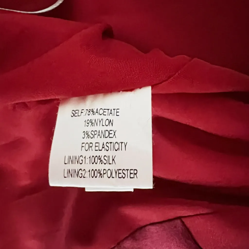 NEW Kay Unger Ruched Pleated Satin Foldover Shawl Collar Sleeveless Sheath Dress - Image 3