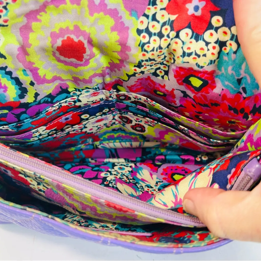 Vera Bradley Quilted Tess Crossbody Purse in Purple/Lavender Leather - Image 11