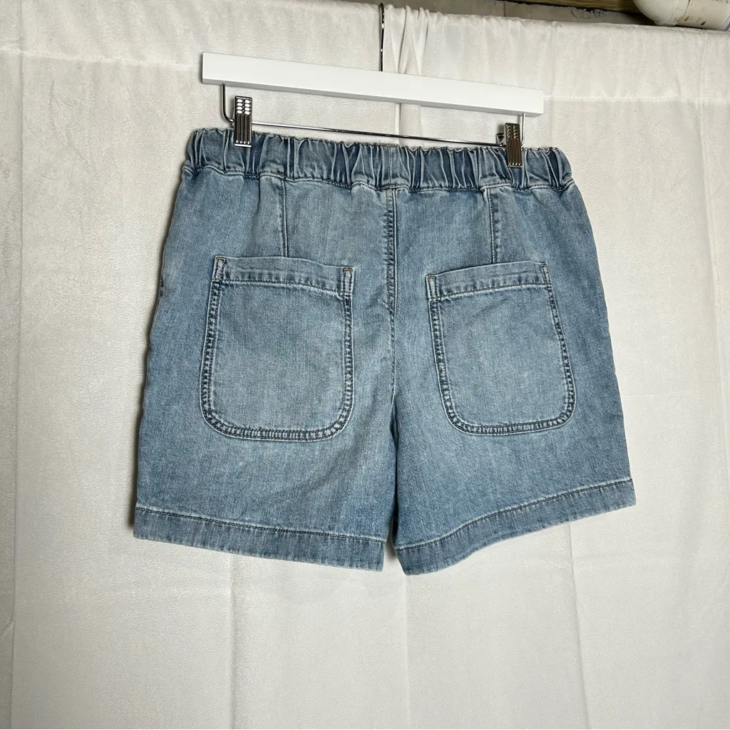 NWT J.Crew Factory Denim Drawstring Shorts High Rise Waist Size 27 Blue - Image 2