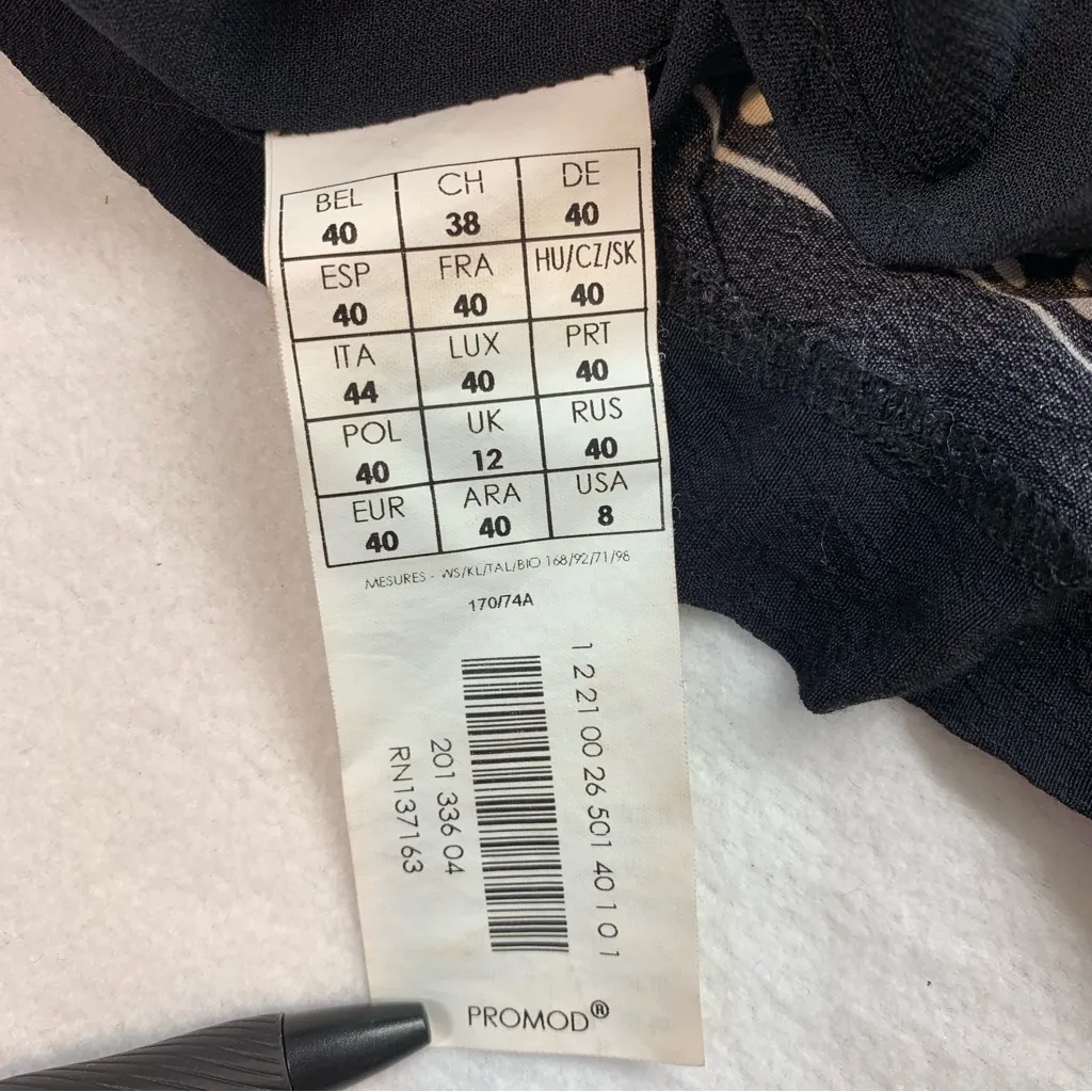 Promod Black and White Bubble Mini Skirt Size 8 - Image 3