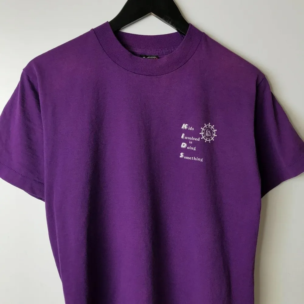 90s Vintage Kids Involved In Doing Something T Shirt Single Stitch USA Medium M - Image 16