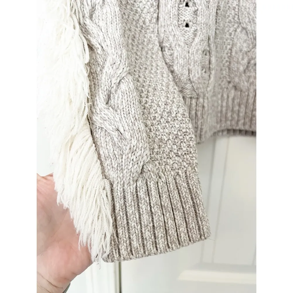 AMUR Ulla Fringe Cable Knit Sweater - Image 6