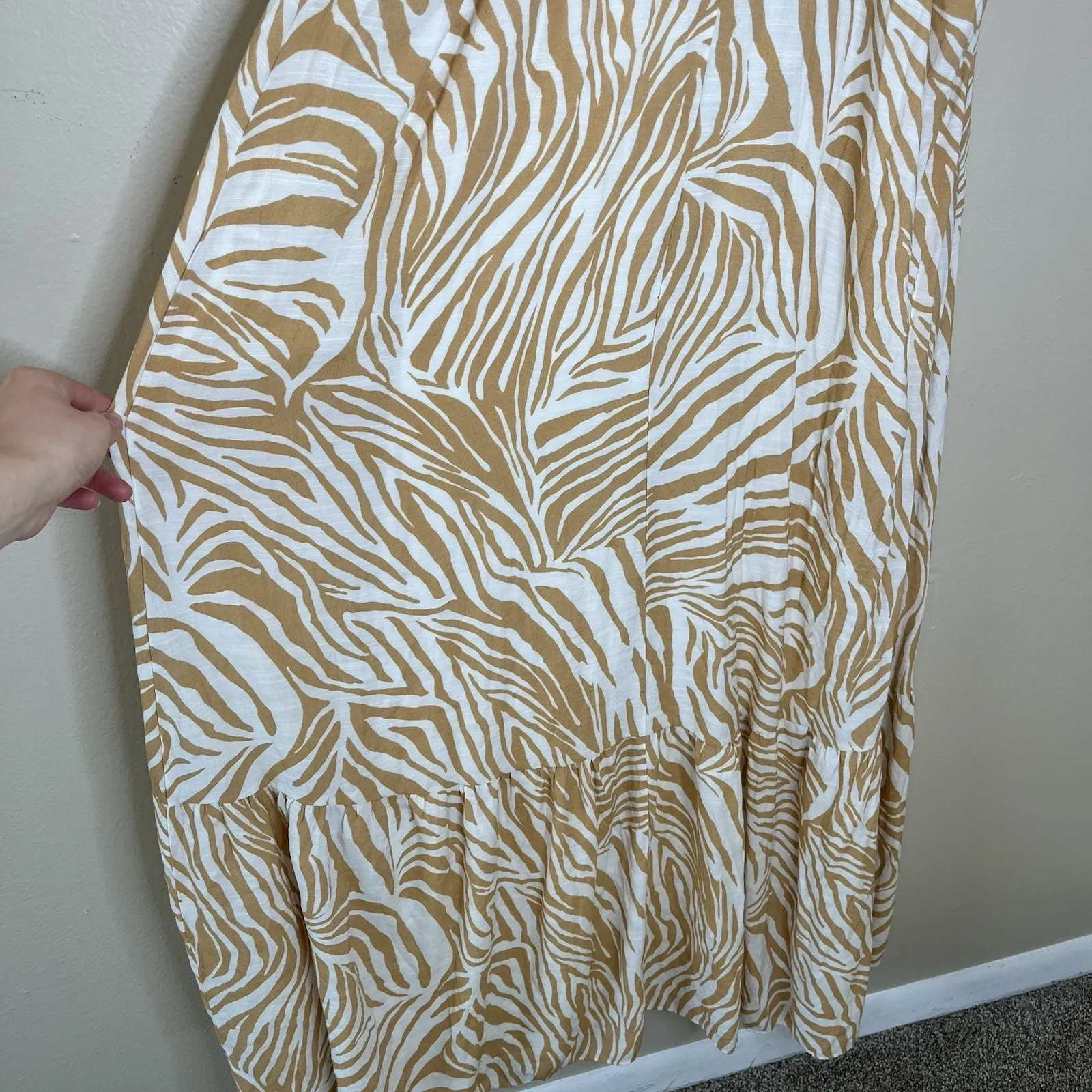 Women's Sundress Zebra Maxi Tiered Boho Coquette XL Beach Summer Preppy - Image 6