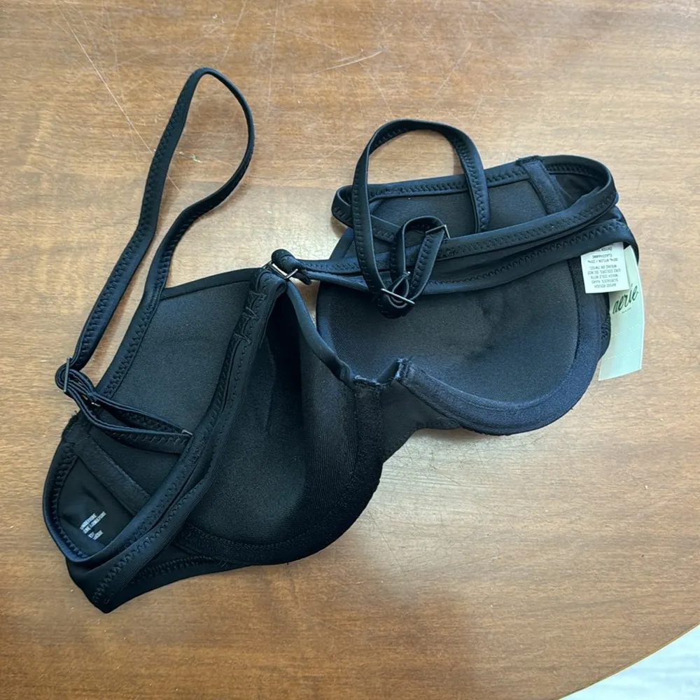 AERIE Black Lightly Padded Push Up Underwire Swim Top 34B - Image 4
