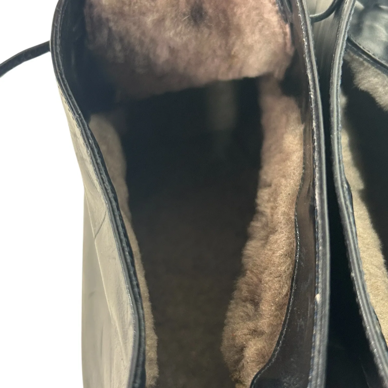 Ilga Vintage Italian Fur Lined Witchy Leather Boots EU 41.5 US 9.5 Black - Image 5