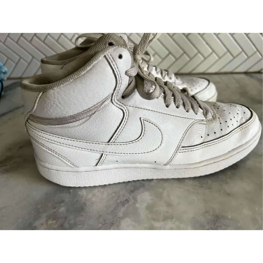 Nike  Court Vision Mid Triple White Shoes Sneakers CD5436-100 Women’s Size 9 - Image 4