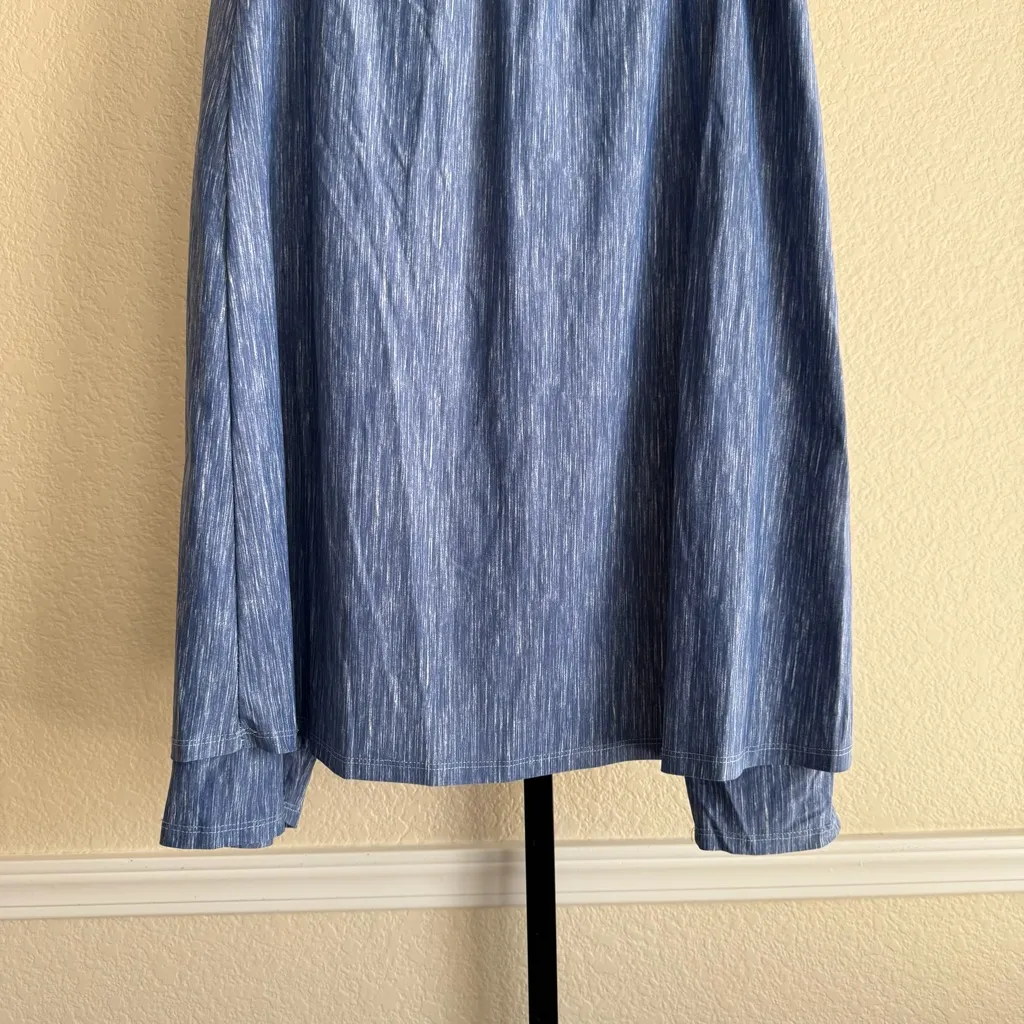 Women’s Blue Denim XL 1X Comfy Workout Athletic Modest Stretchy Leggings Skirt - Image 4