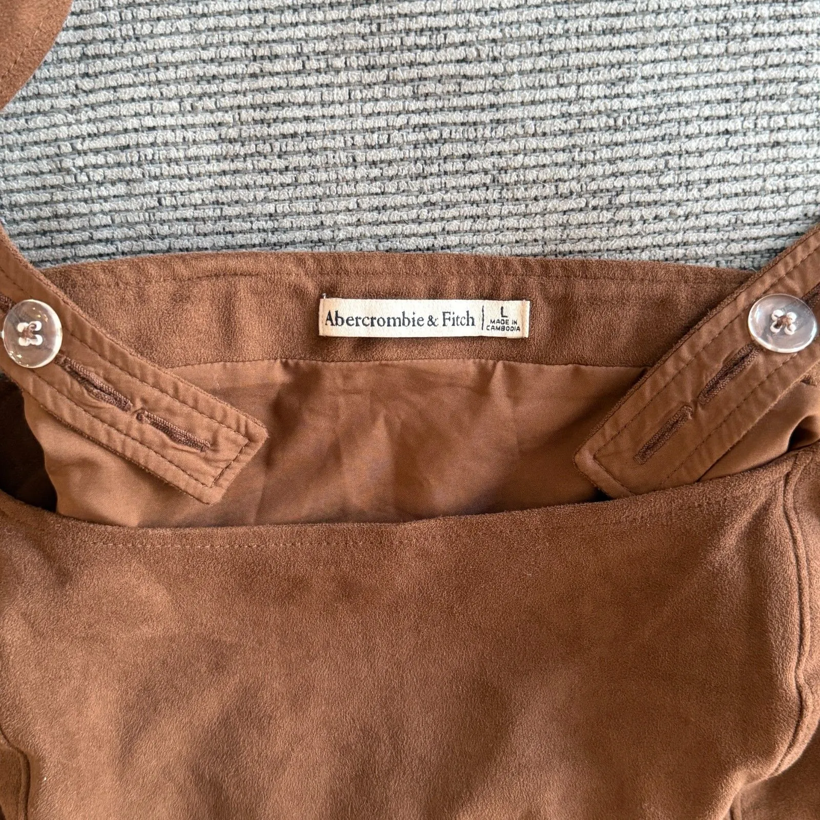 Abercrombie & Fitch Fuax Suede Squareneck Tank Size Large - Image 7