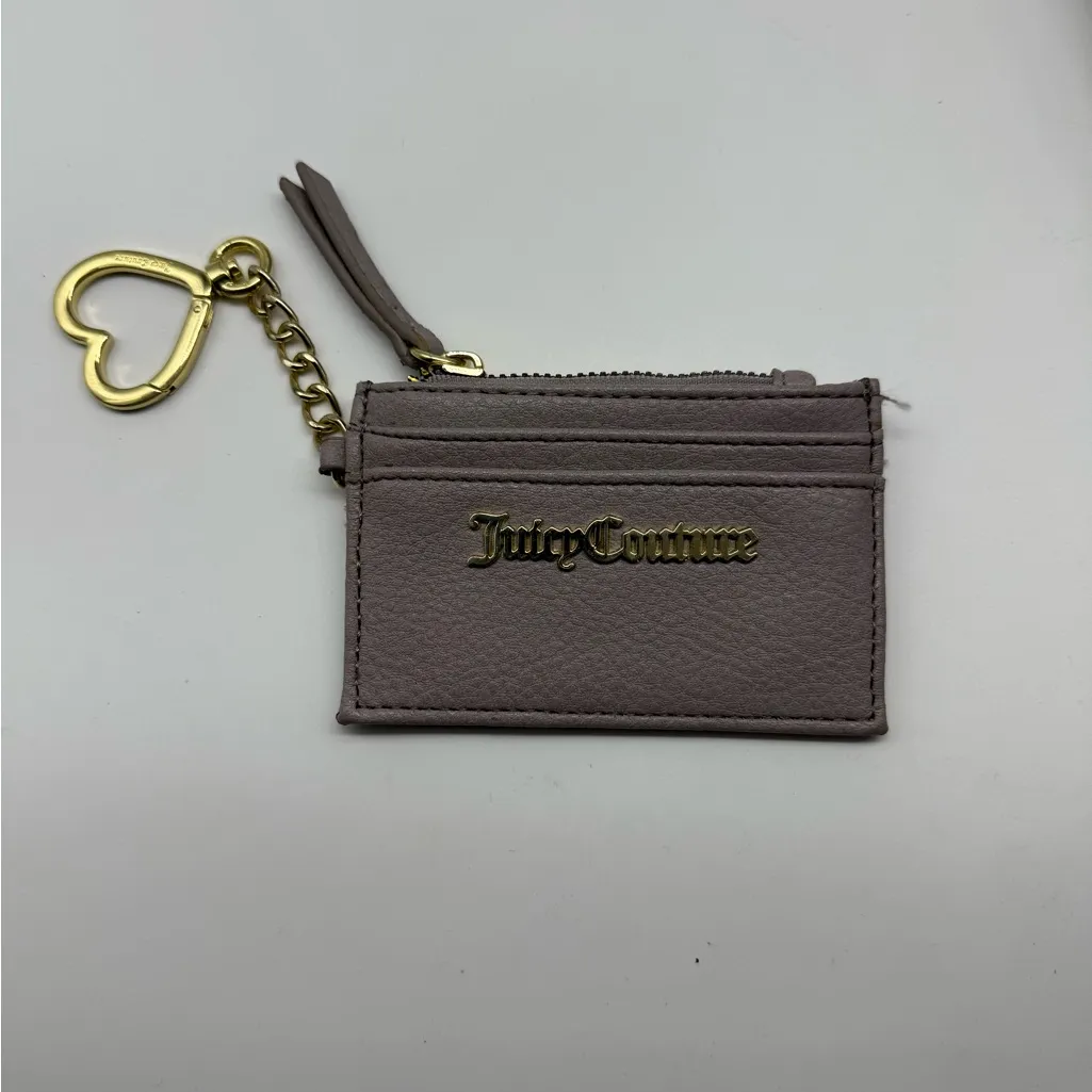 Juicy Couture Tan  Card Holder with Gold Heart Charm. - Image 3