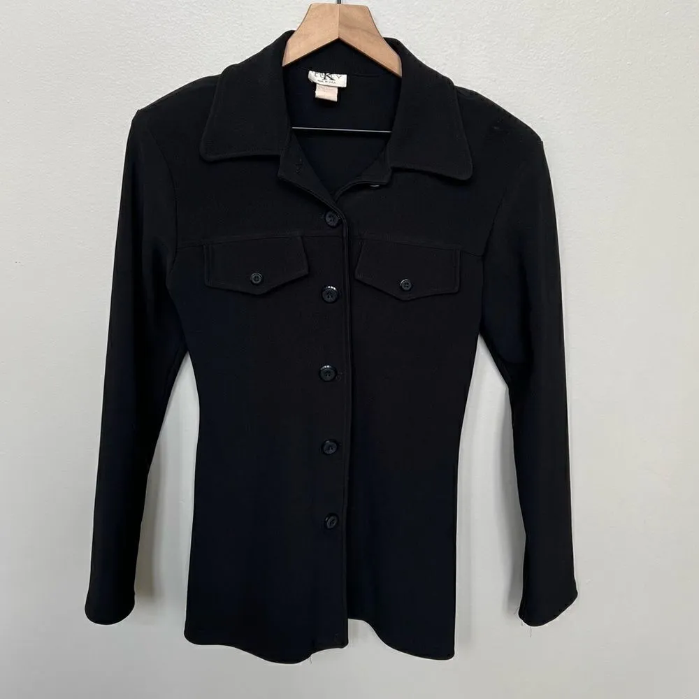Vintage 90’s LULY K Blazer Jacket Button Down Black Size Small - Image 2
