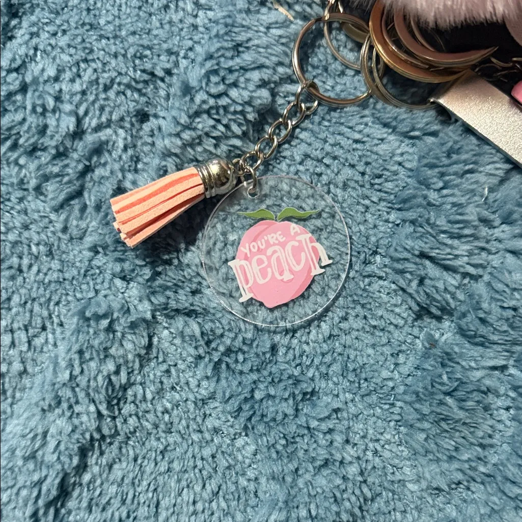 Soft Pink, Marble and Iridescent Women's Keychain & Accessories - Image 9