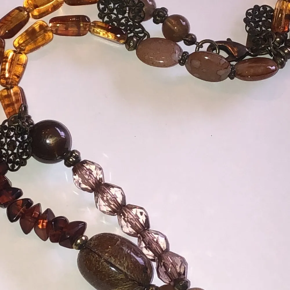 Cookie Lee Neutral Tones Boho Beaded Necklace - Image 3