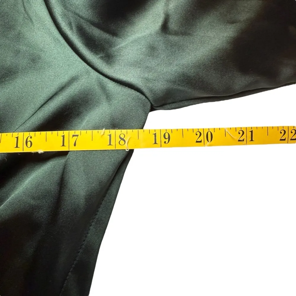 Zara Short Satin Effect Dress Size XS Deep Green V-Neck Party Cocktail Event EUC - Image 7
