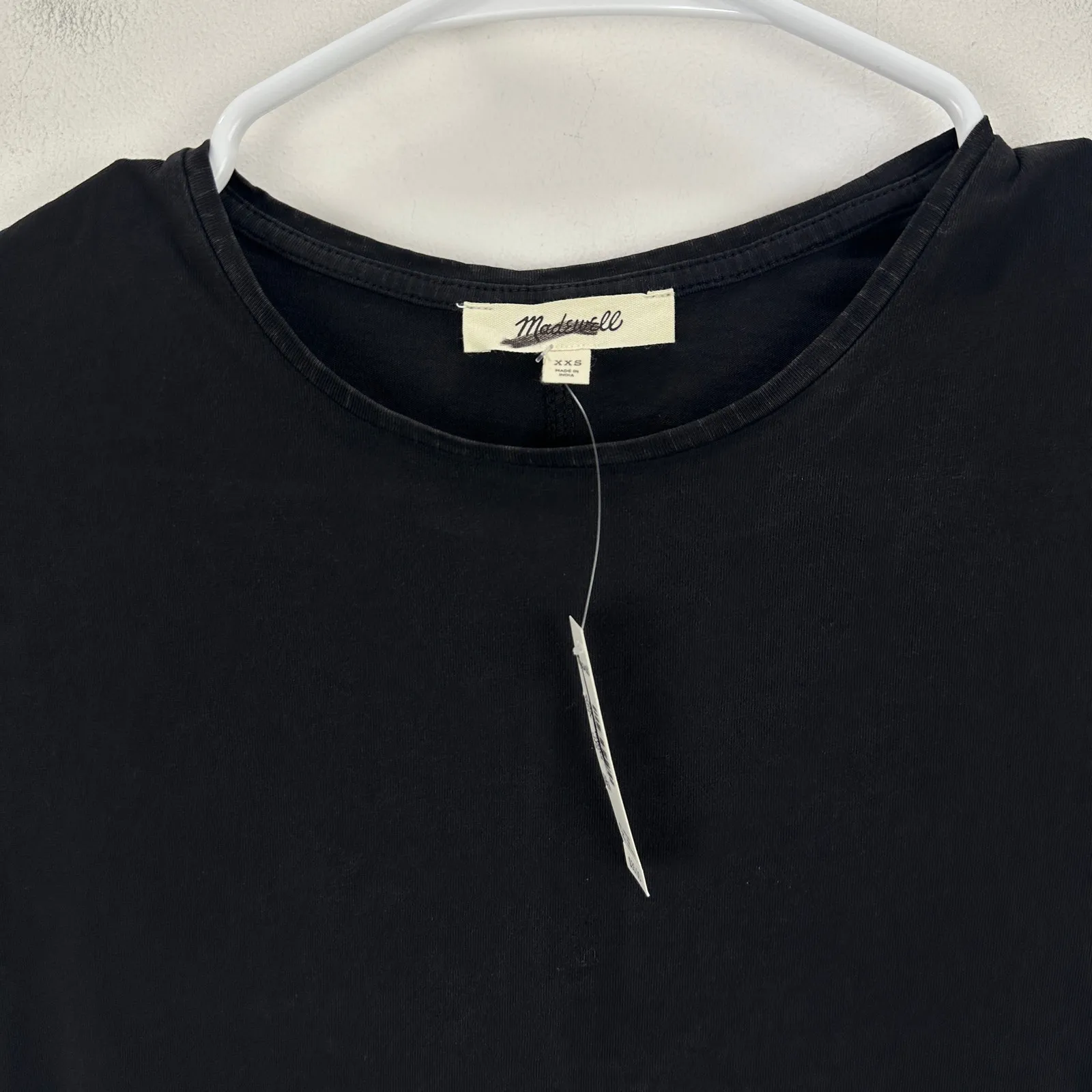 Madewell Essential Slim Tee Shirt Lightweight Cotton Jet Black Basics XXS NWT - Image 5