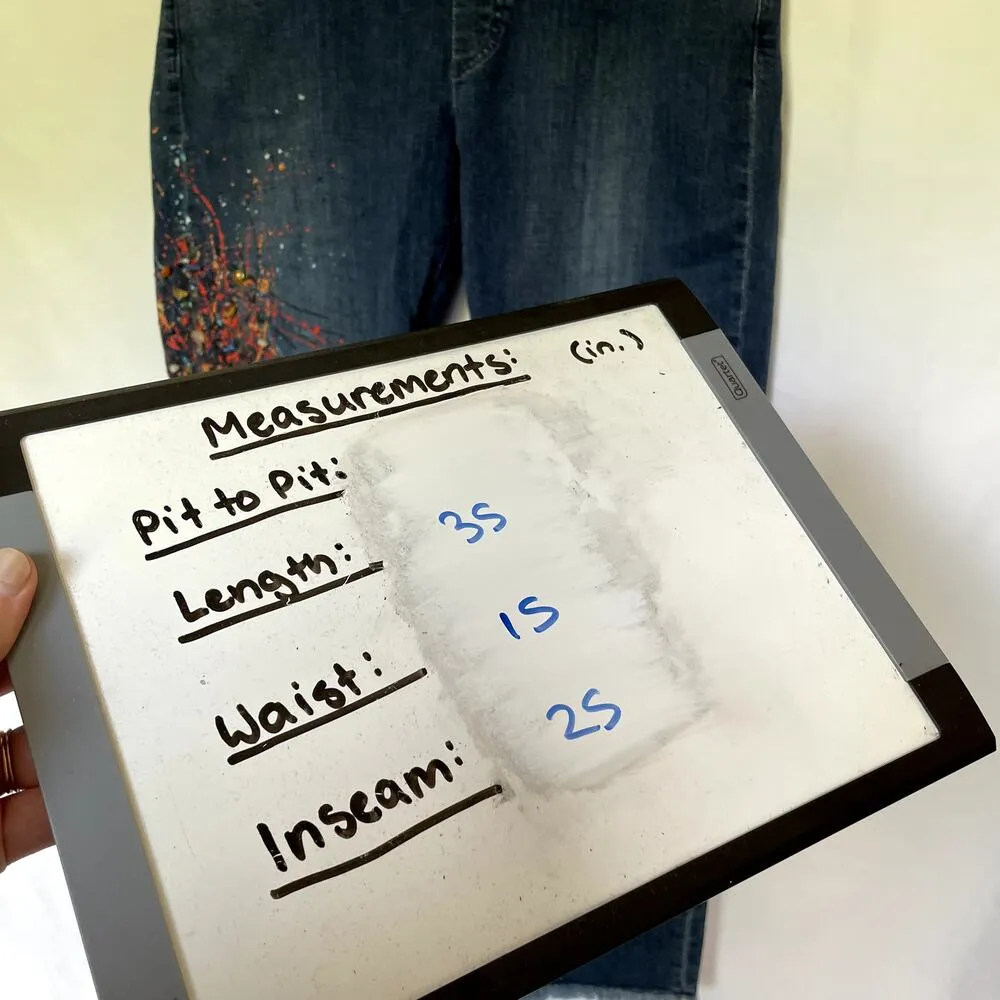 Lisette montreal jeans women's size 10 embroidered paint rock detail painted Blue - Image 6