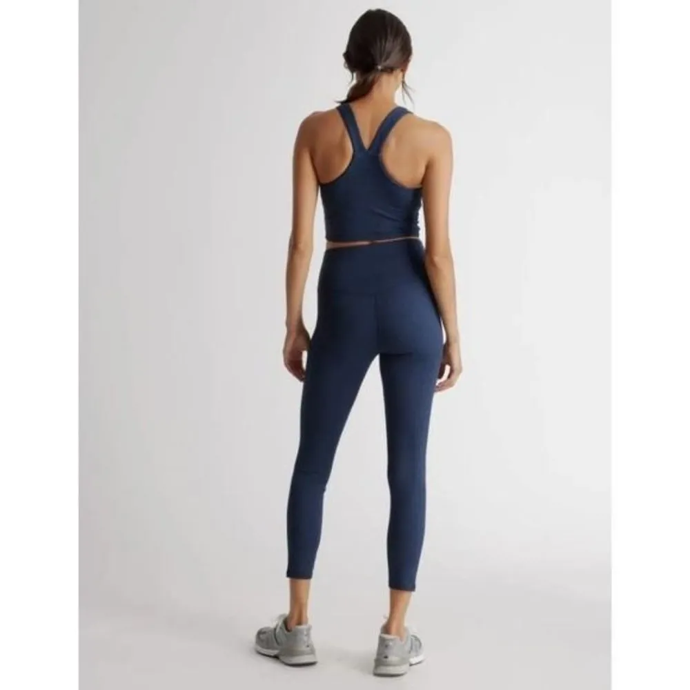 Quince Womens Ultra-Soft Performance Legging 25" Inseam Crop Navy Blue XS - Image 2