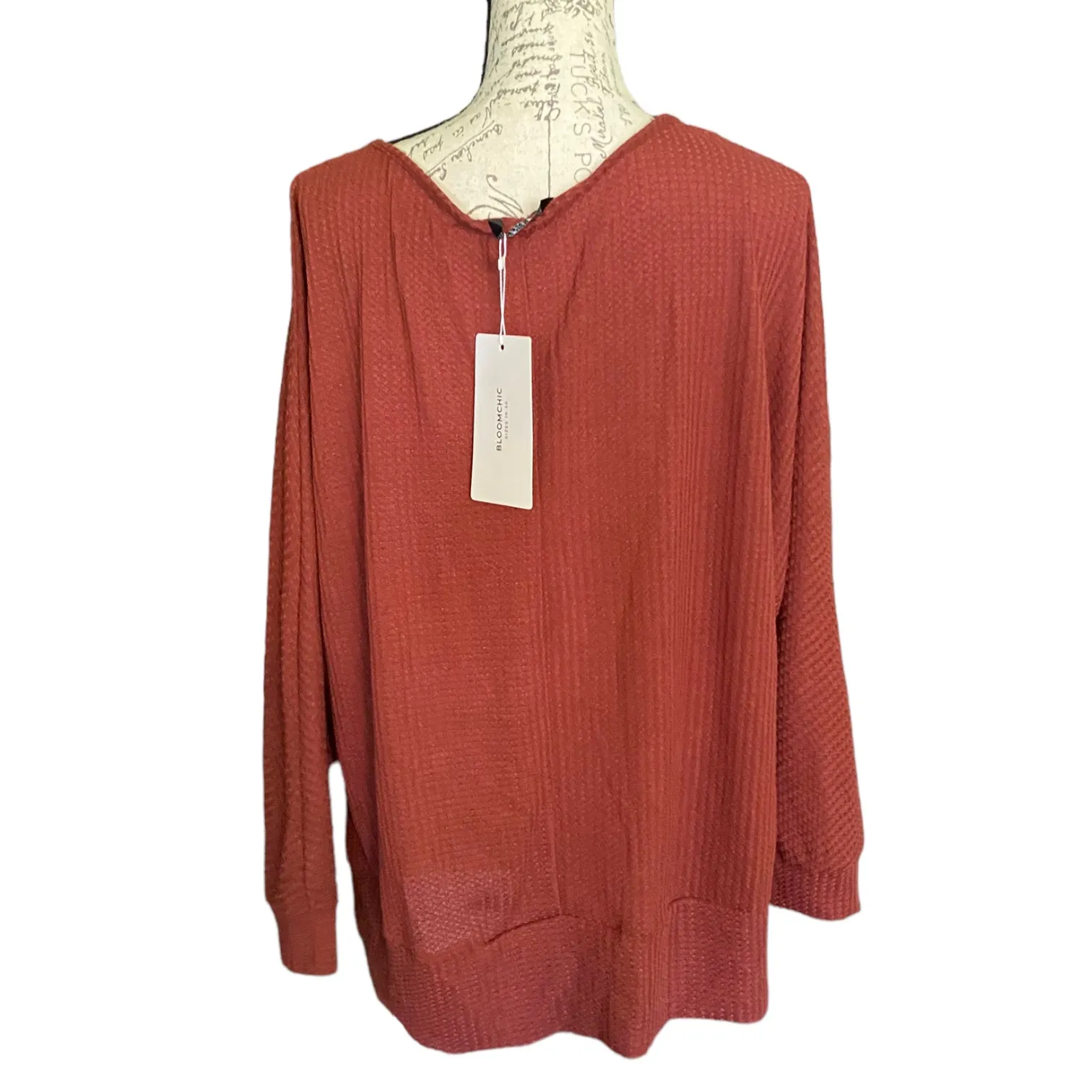 Bloomchic Crossover Long Sleeve Waffle Pattern Shirt Size 18/20 - Image 2