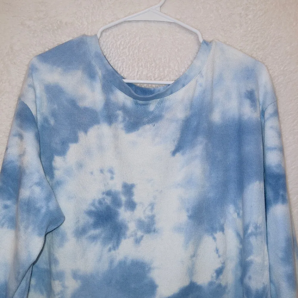 Splendid Blue Tie Dye Long Sleeve Thermal Top size XL - Image 5