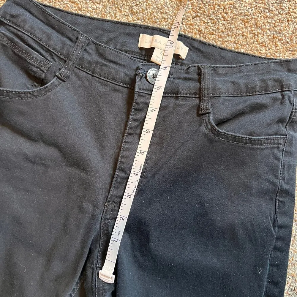Laura Ashley Black Jeans.  Black and Silver Studding on Back Pockets.  Size 6 - Image 6