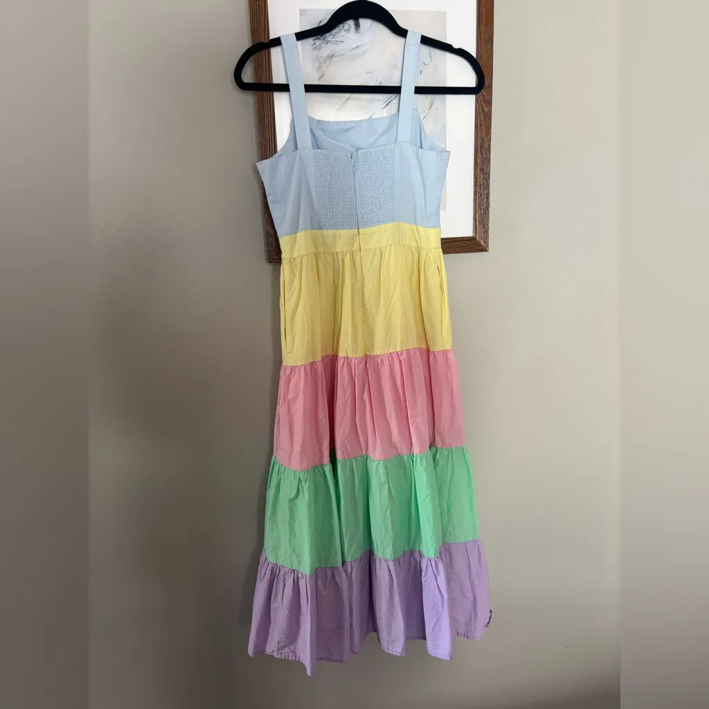 English Factory Colorblock Tiered Midi Dress - Image 5