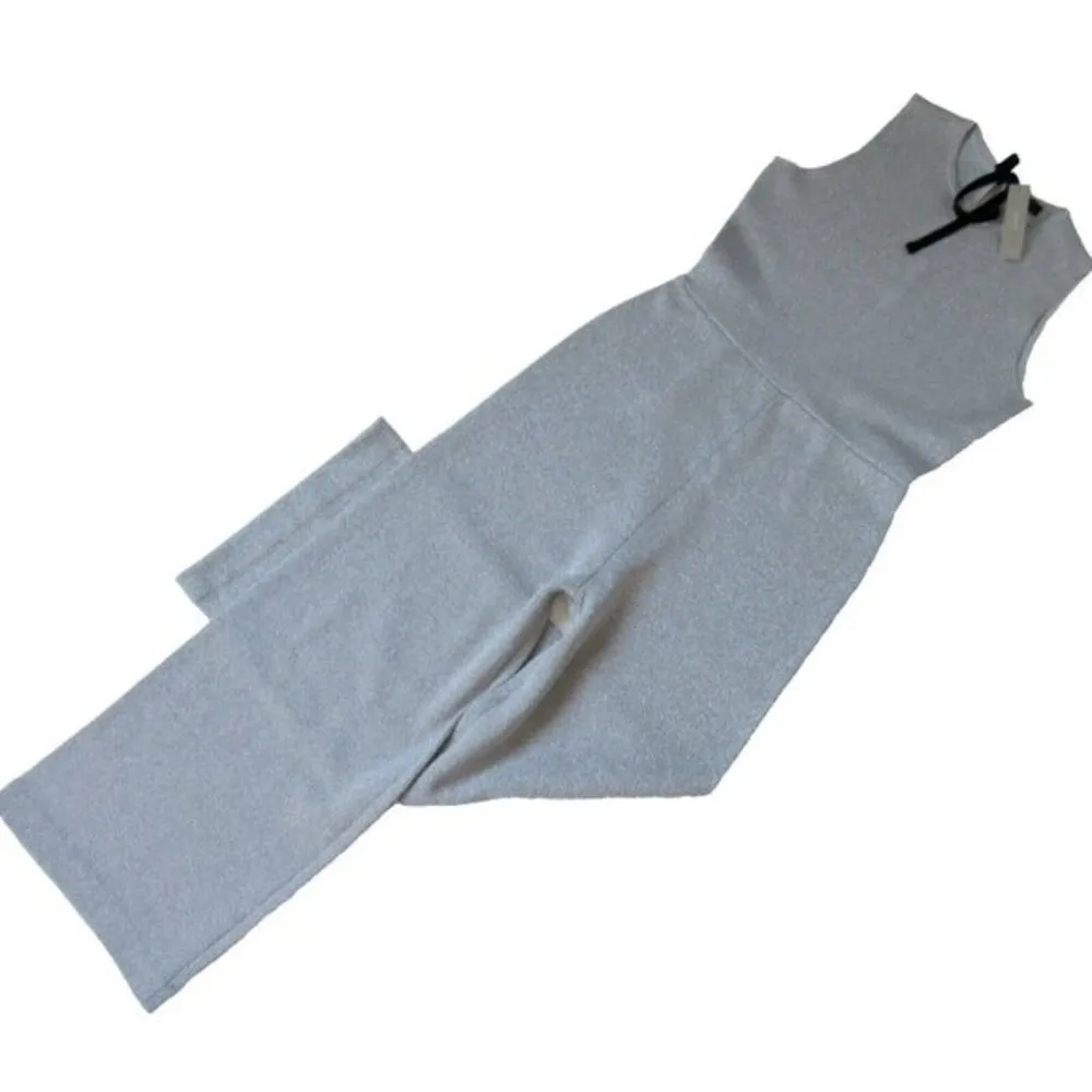 NWT J.Crew Sleeveless Lurex Jumpsuit in Silver Metallic Velvet Tie Jumper S $188 - Image 7