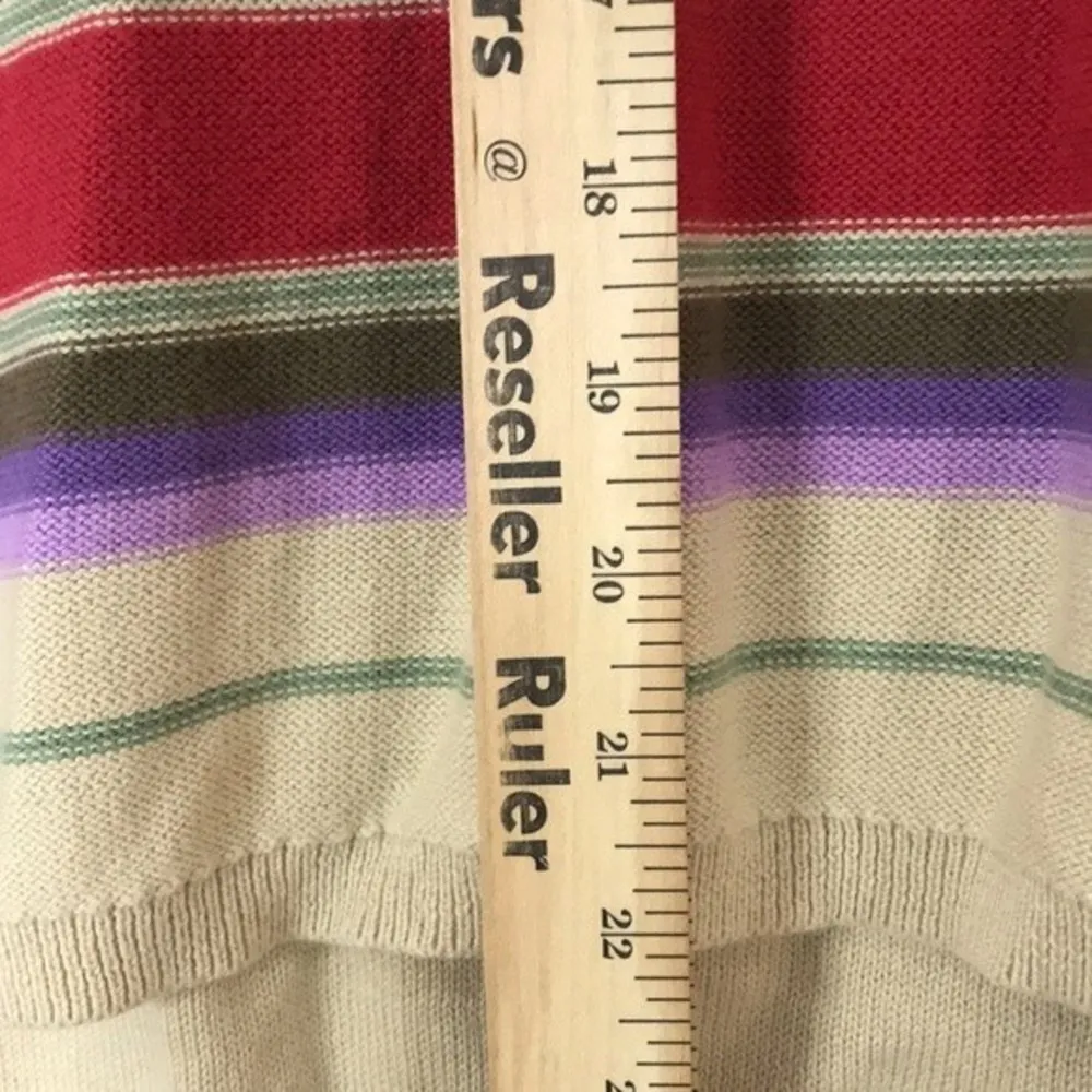 Chaps basketweave stitch lace up cotton top size medium - Image 9