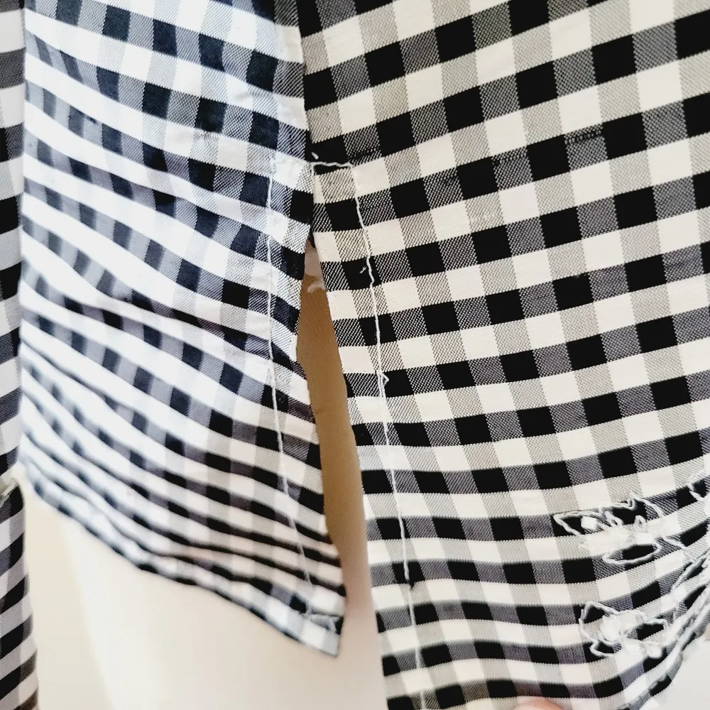 Anne Carson gingham embroidered silk tafetta blazer size large - Image 5