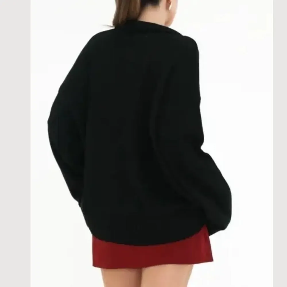 Rumored Delancey Wool Blend Sweater Size M Black NEW Size M - Image 2