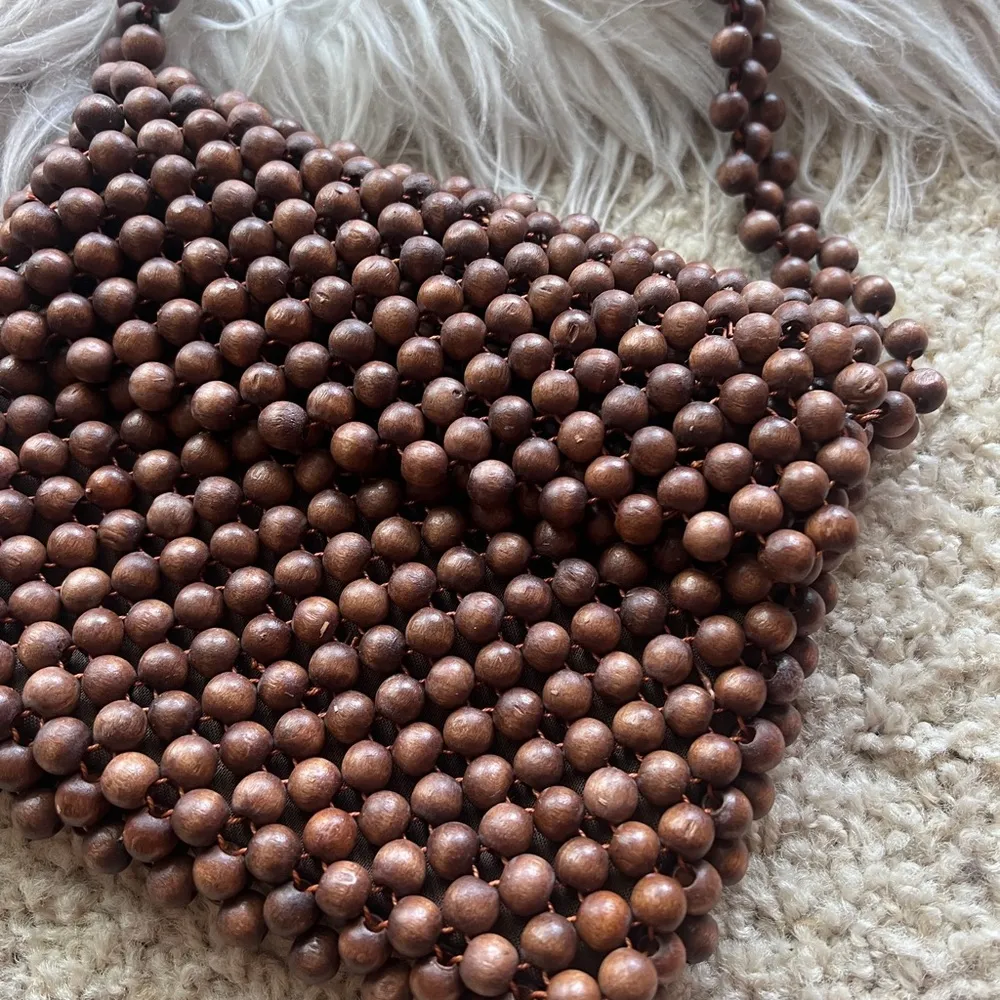 Boho Brown Beaded bag - Image 3