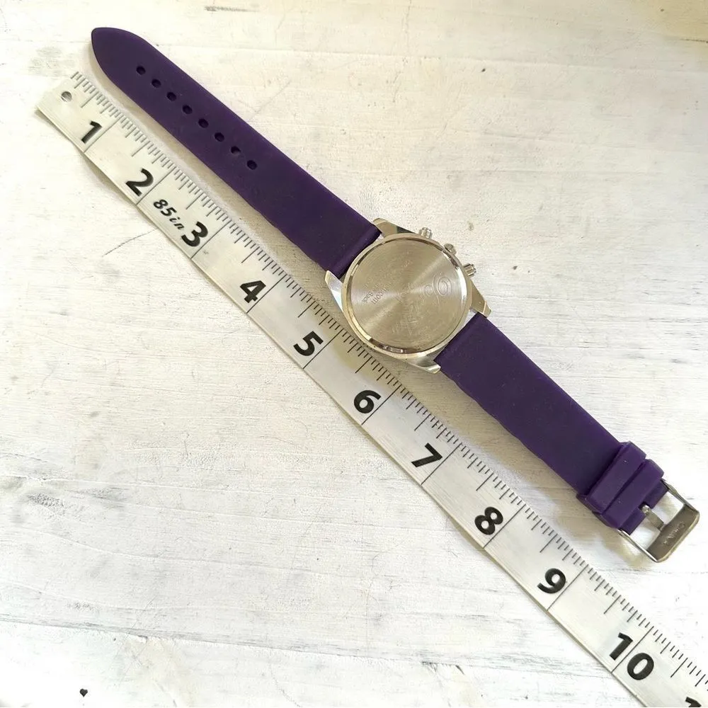 Bréda zebra rhinestone watch with purple band - Image 7