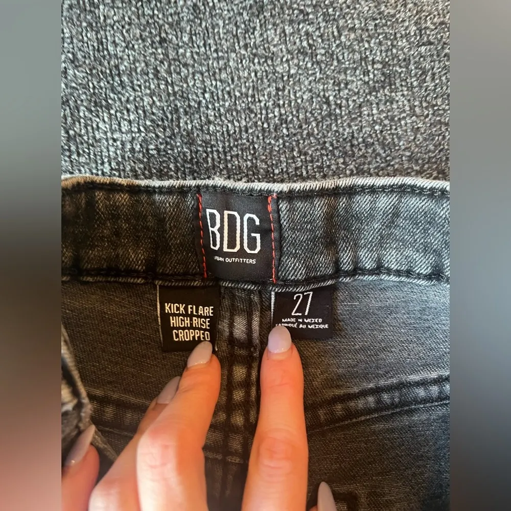 BDG washed black high-rise cropped kick flare jeans - Image 3