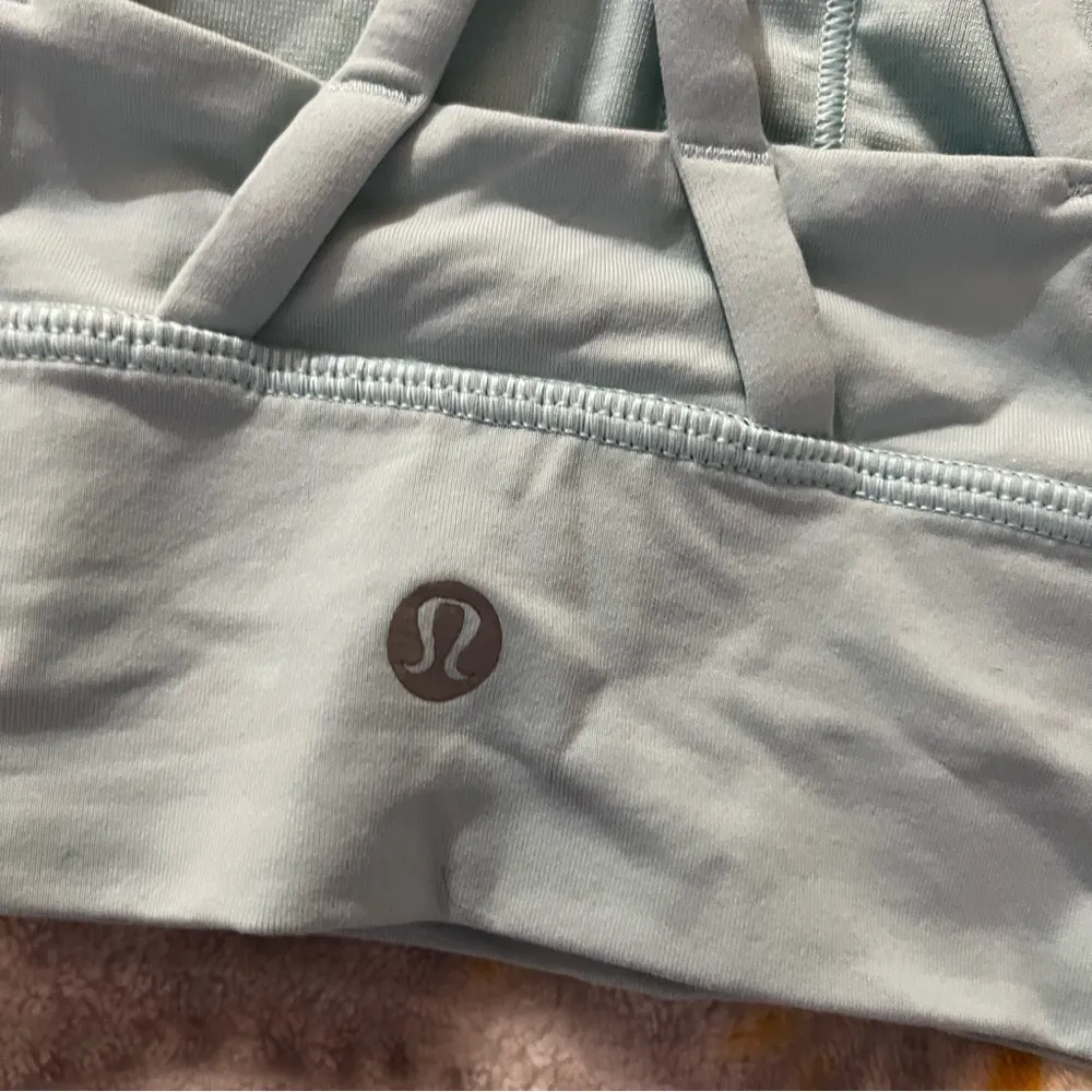 Lululemon energy long line bra light blue size 8 - Image 3