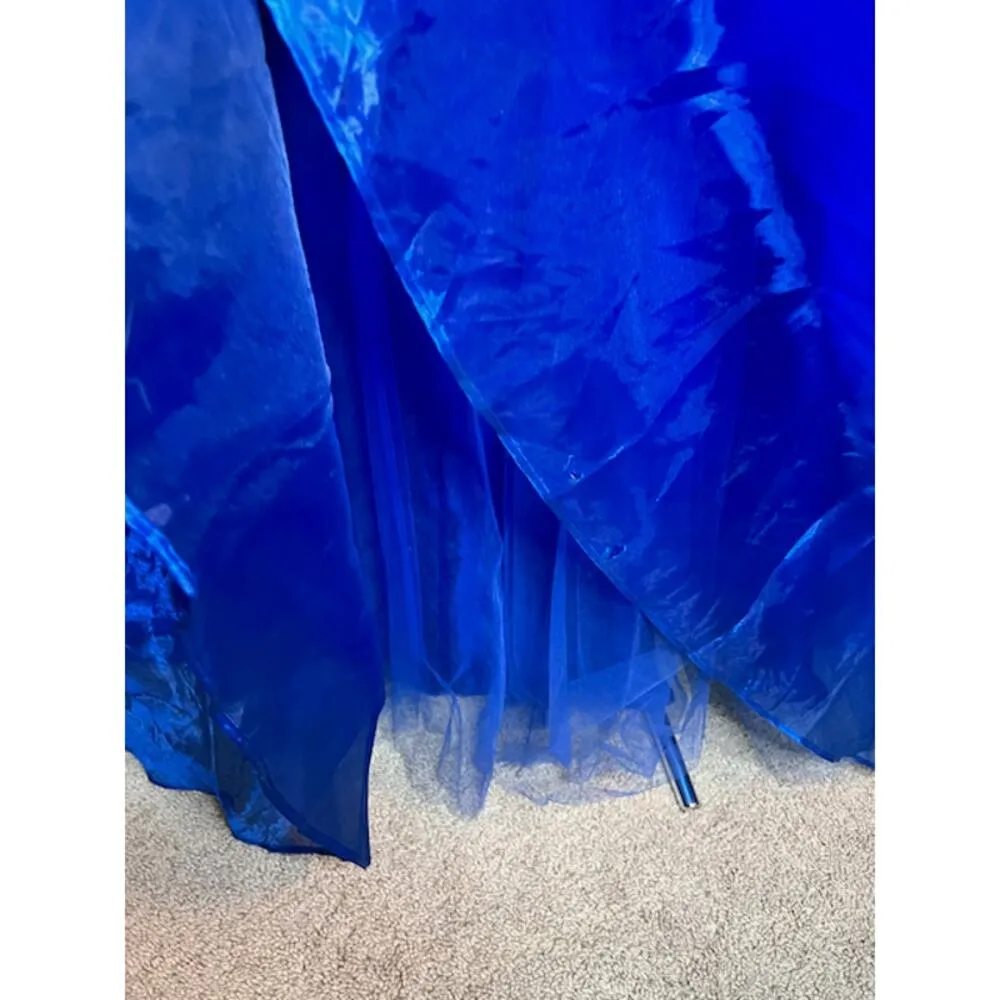 ballgown formal dress strapless princess blue tulle Vintage 1990s Size 10 - Image 10