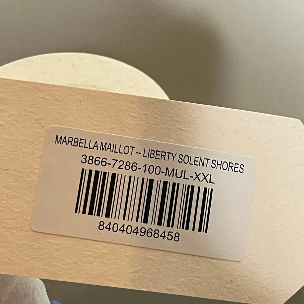 New Doen Marbella maillotone piece swimsuit blue shell liberty Solent shores XXL - Image 11