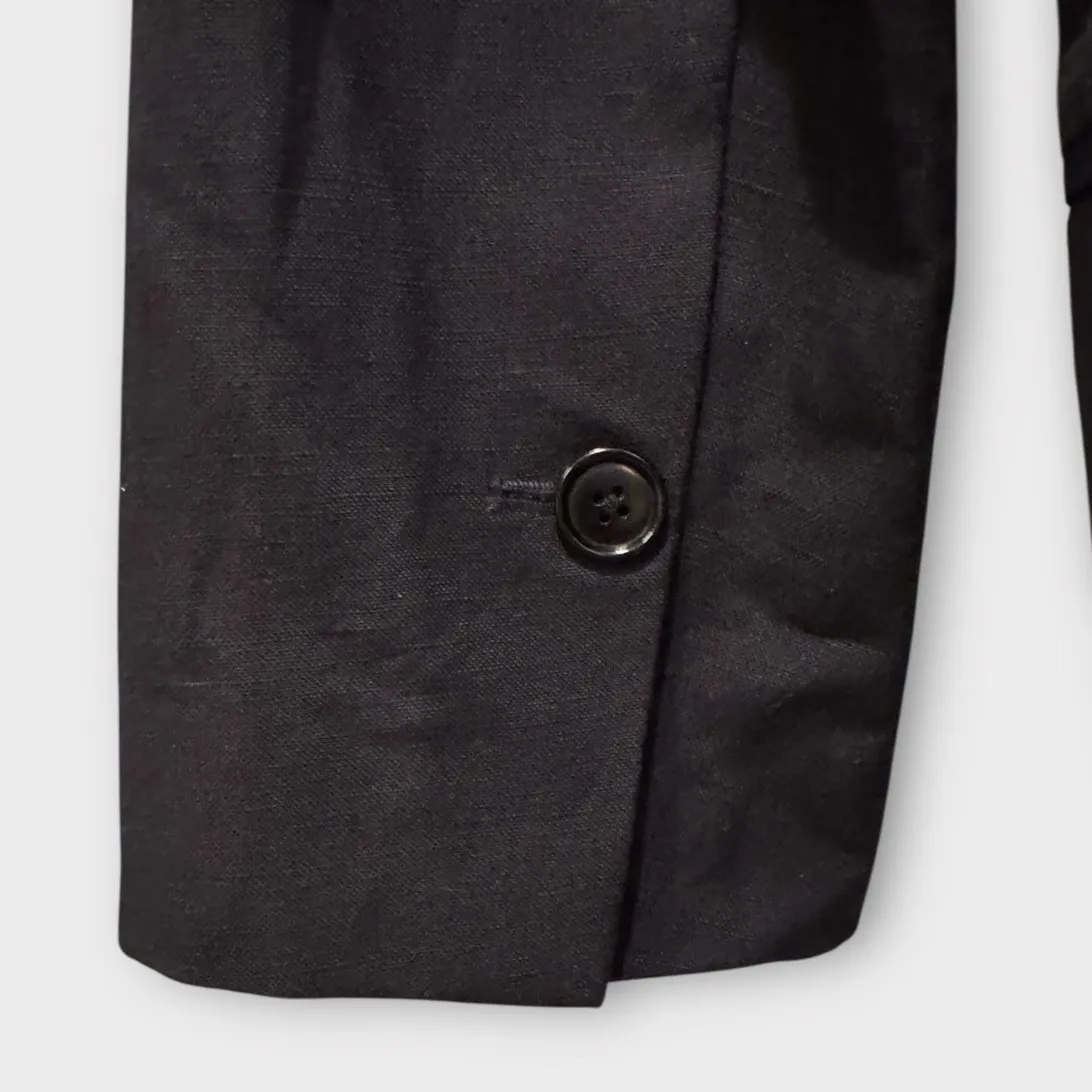 Alex Mill Soho Waisted Blazer in Linen & Cotton Size Small Black - Image 8