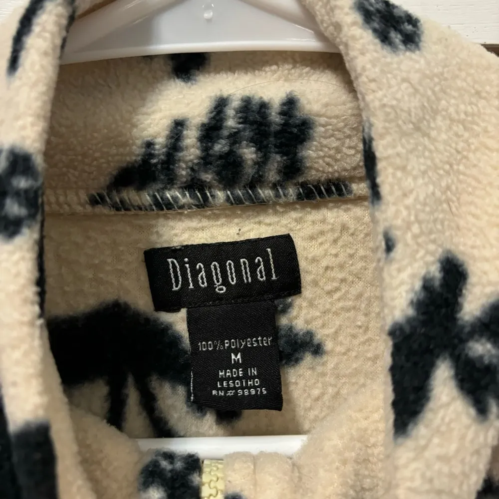 Vintage Moose Fleece Jacket Tan Size M - Image 4