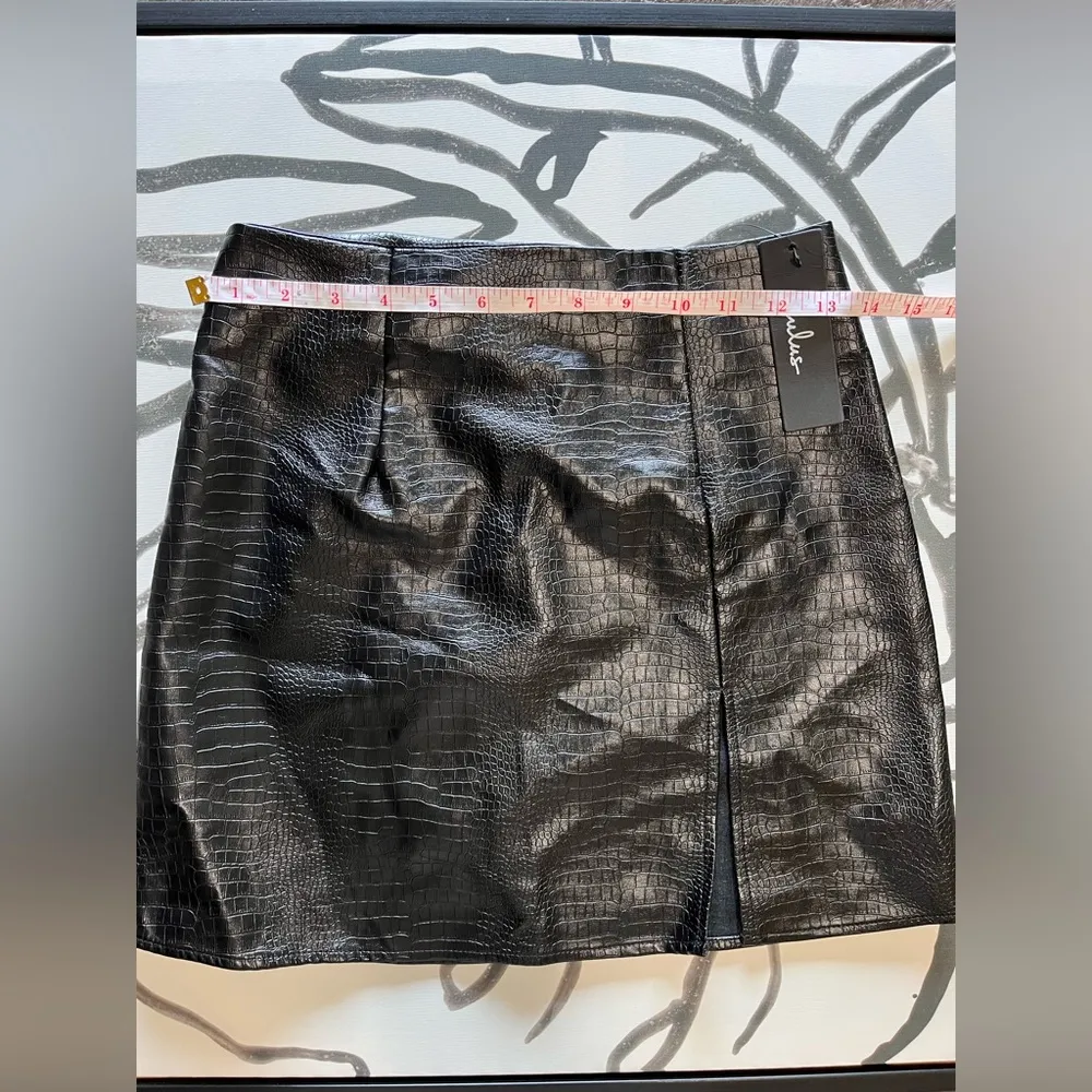 LULUS Faux Snakeskin Black Leather Pencil Mini Skirt Women’s Sz XS NWT - Image 7