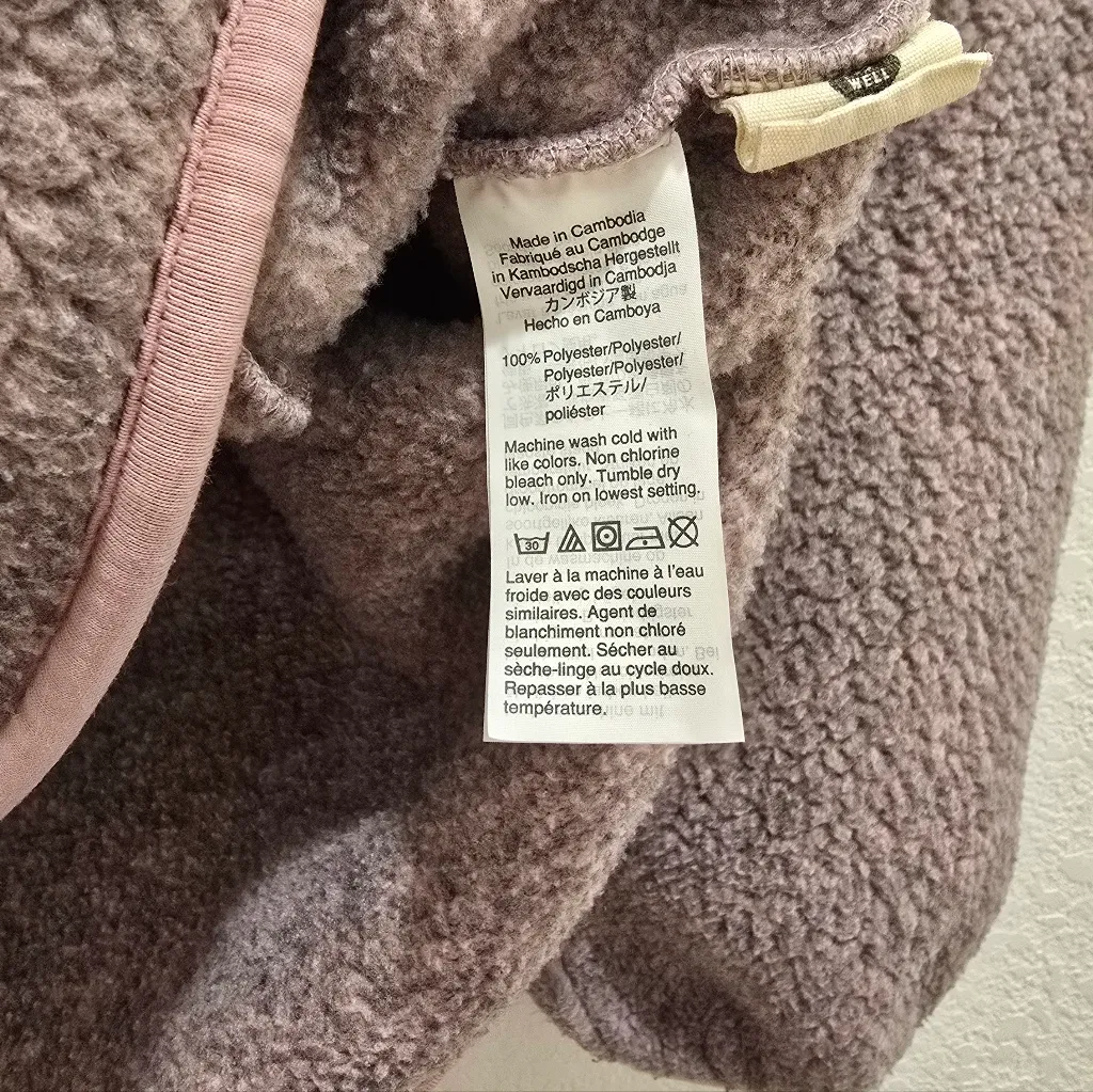 Madewell Polartec Fleece Half-Zip Jacket Size L in Hthr Cherry Blossom - Image 5