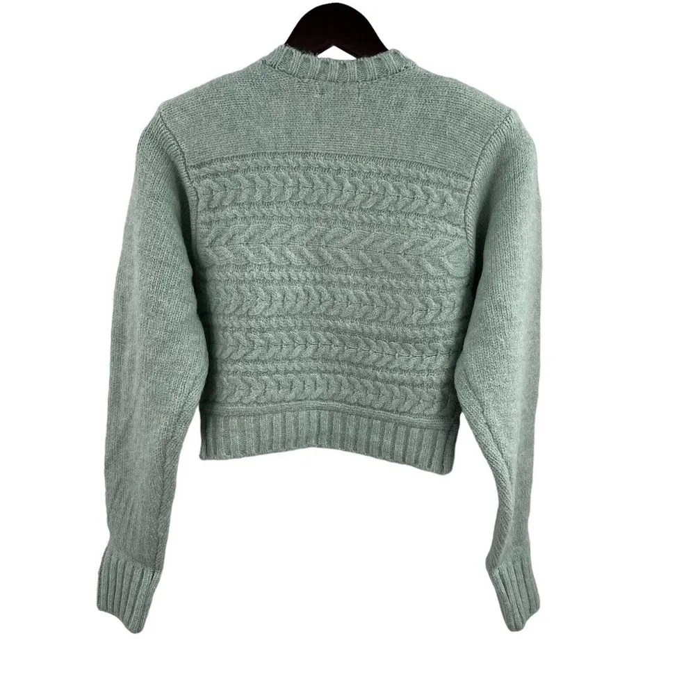 For Love & Lemons Dominique Green Cable Knit Sweater XXS New - Image 77