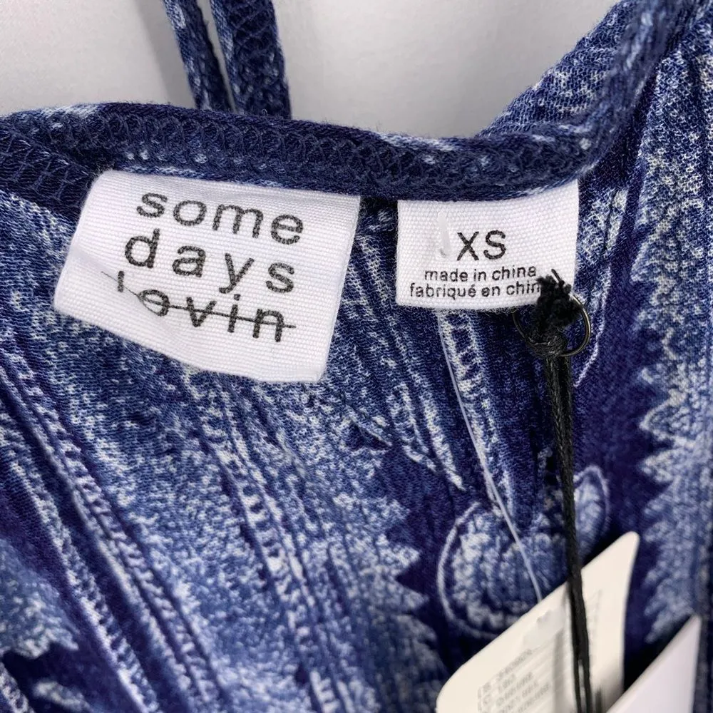 Somedays Lovin Blue Batik Print Lightweight Dress Size XS New - Image 4
