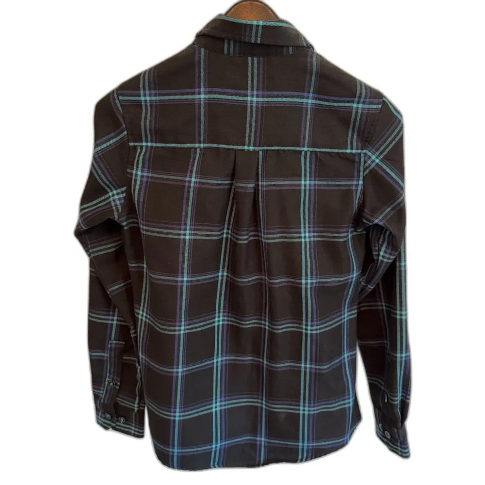 Dixxon | "The Shreddy" Teal & Black Long Sleeve Women's Flannel Size Small - Image 4