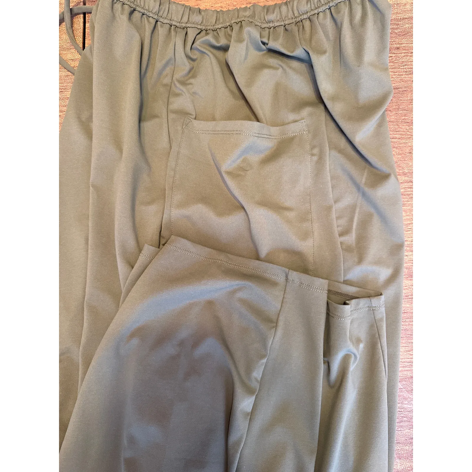 Halara Mid Rise Elastic Waistband Drawstring Palazzo Flowy Wide Leg Pants Small - Image 8