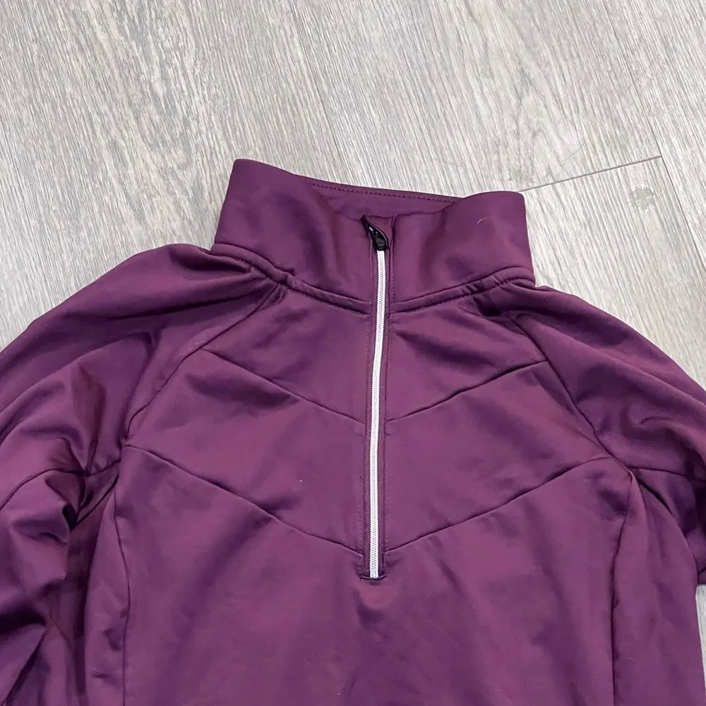 RBX Top Women’s 1/4 Zip Jacket Small Purple Pullover Long Sleeve Thumb Holes - Image 2