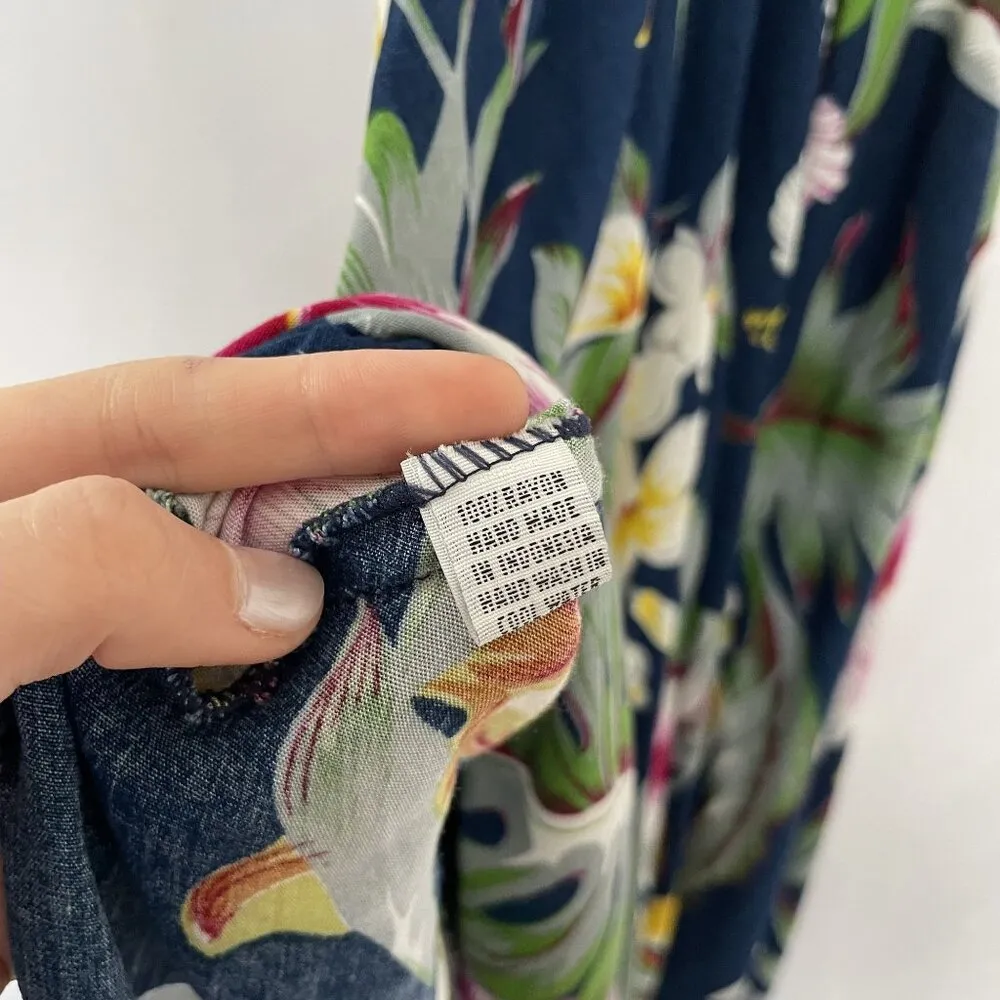 Uluwatu floral summer sundress adjustable straps rayon floral hawaiian one size Green Size undefined - Image 6