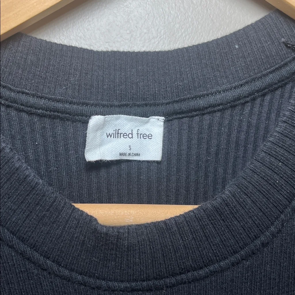 Aritzia Wilfred Free  Black Sleeveless Ribbed Sweater Dress Small - Image 4