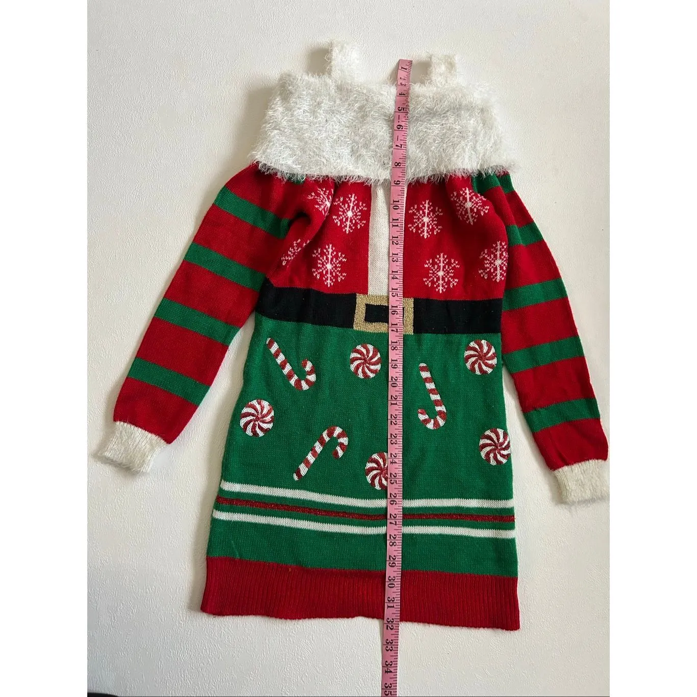 Major Label Group Christmas Elf Sweater Dress XS Holiday Knit - Image 6