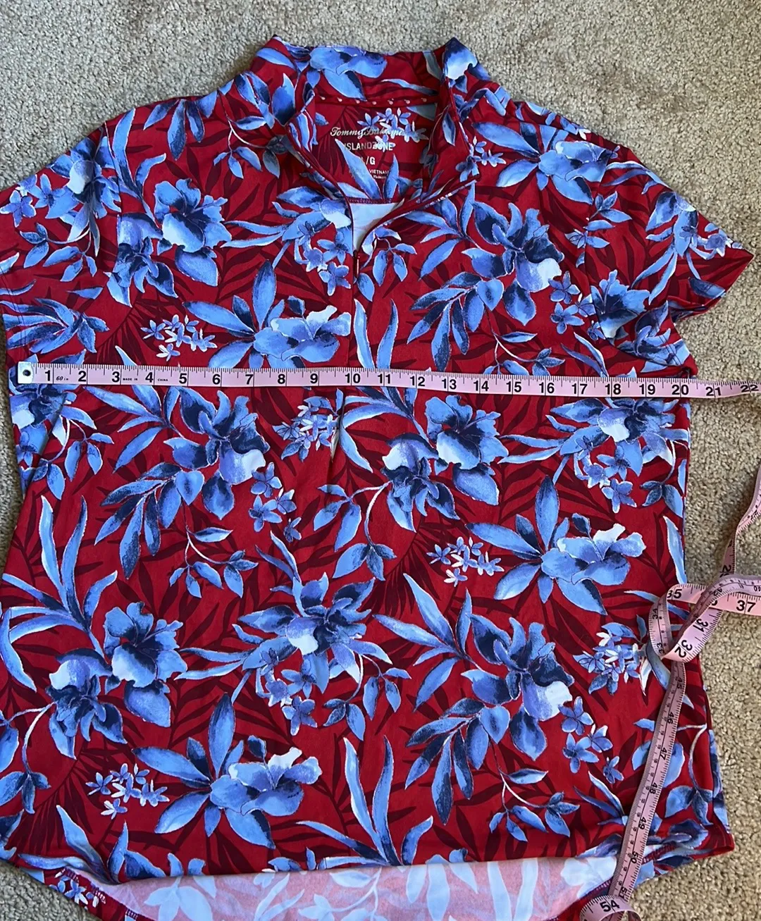 Island Zone Aubrey Floral Flirtini Quarter Zip Top  Size Large - Image 4