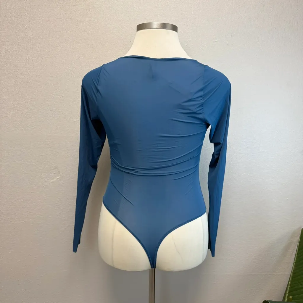 Skims Blue Long Sleeve Bodysuit - New - Size 2x - Image 4
