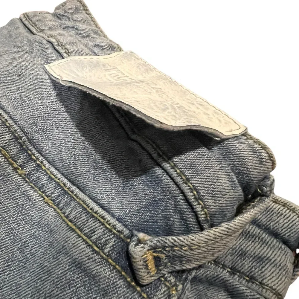 True Religion Starr distressed mid rise cropped straight denim jeans size 28 y2k - Image 12