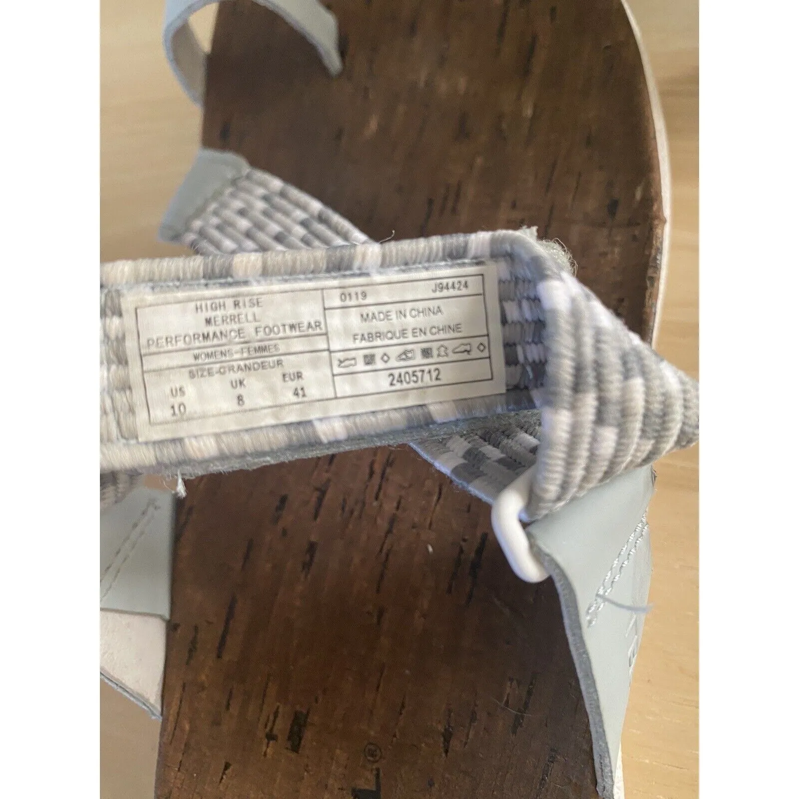 Merrell Sandals Womens 10 Gray White Sunvue Slip On Toe Strap Lightweight Beach - Image 11